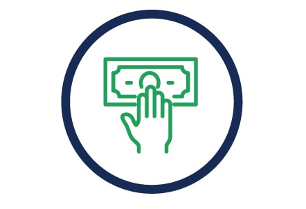 Hand and money icon